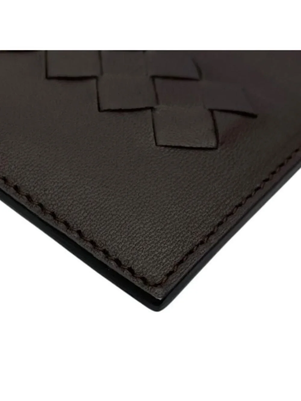 Bottega Veneta Intrecciato Card Case Pass Compact Leather Brown